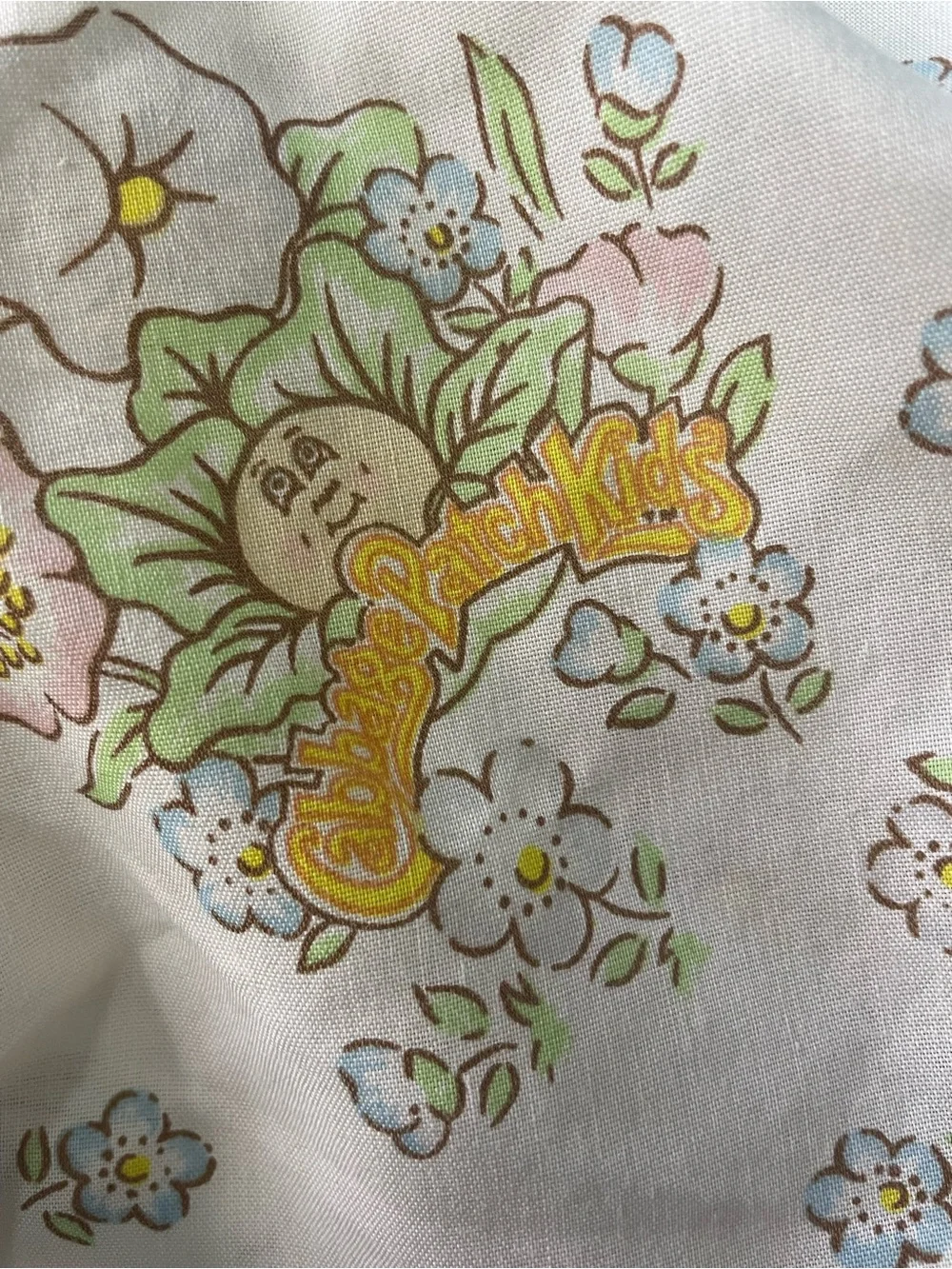 Vintage 1983 Cabbage Patch Kids Double Full Fitted Sheet Craft Fabric Flaw 54X76
